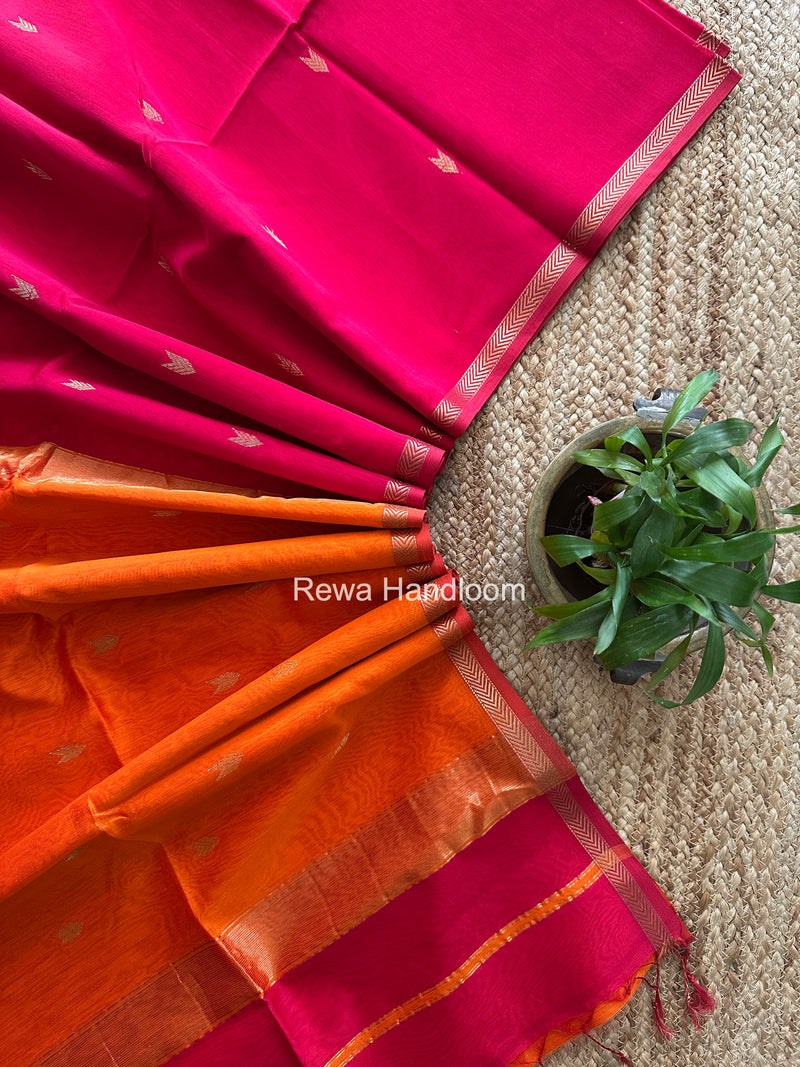 Rani Pink V Butti Maheshwari Saree VBS072