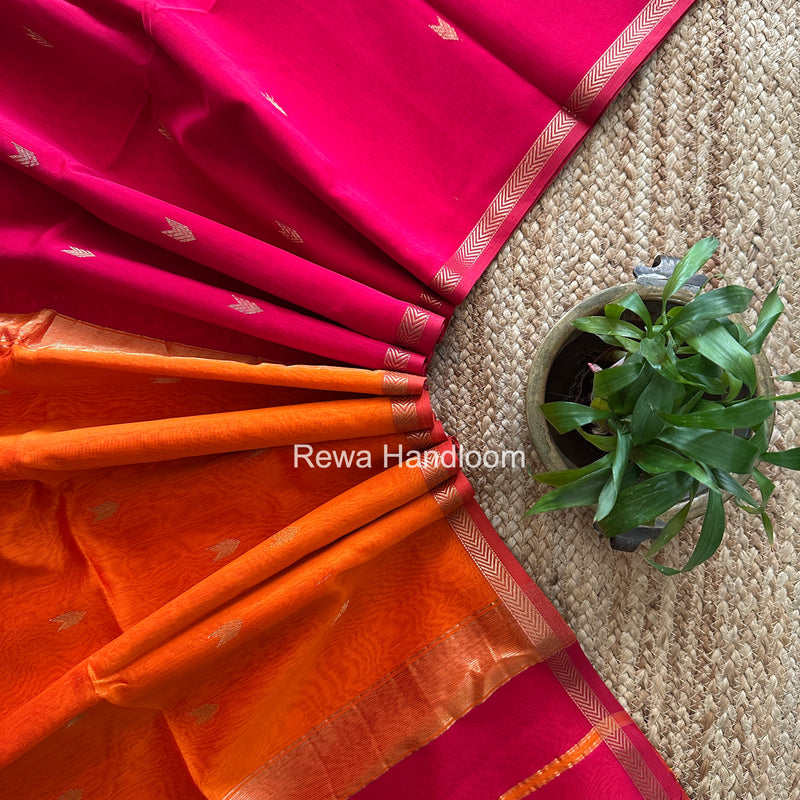 Rani Pink V Butti Maheshwari Saree VBS072