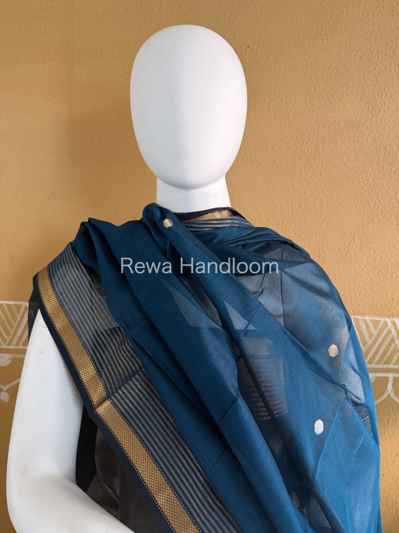 Maheshwari Teal Blue Tissue Top Dupatta Sets TBTS105