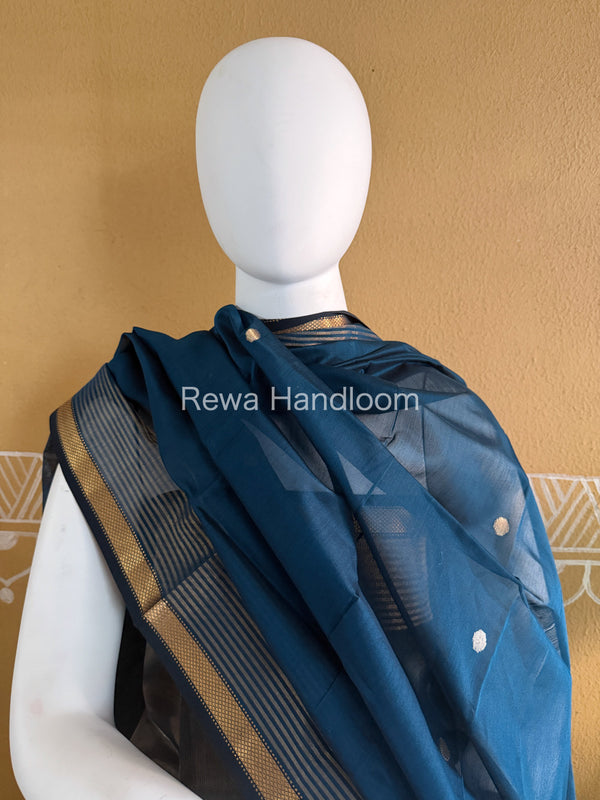 Maheshwari Teal Blue Tissue Top Dupatta Sets TBTS105