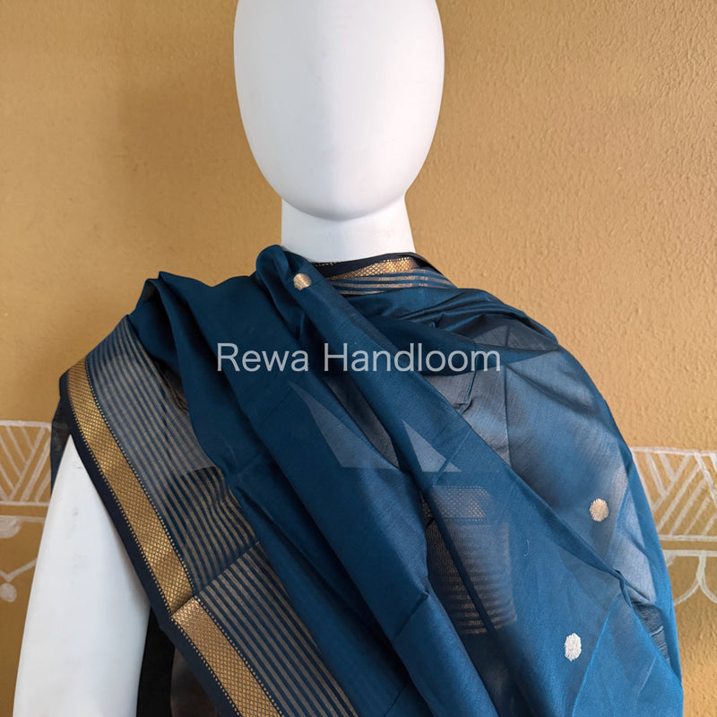 Maheshwari Teal Blue Tissue Top Dupatta Sets TBTS105