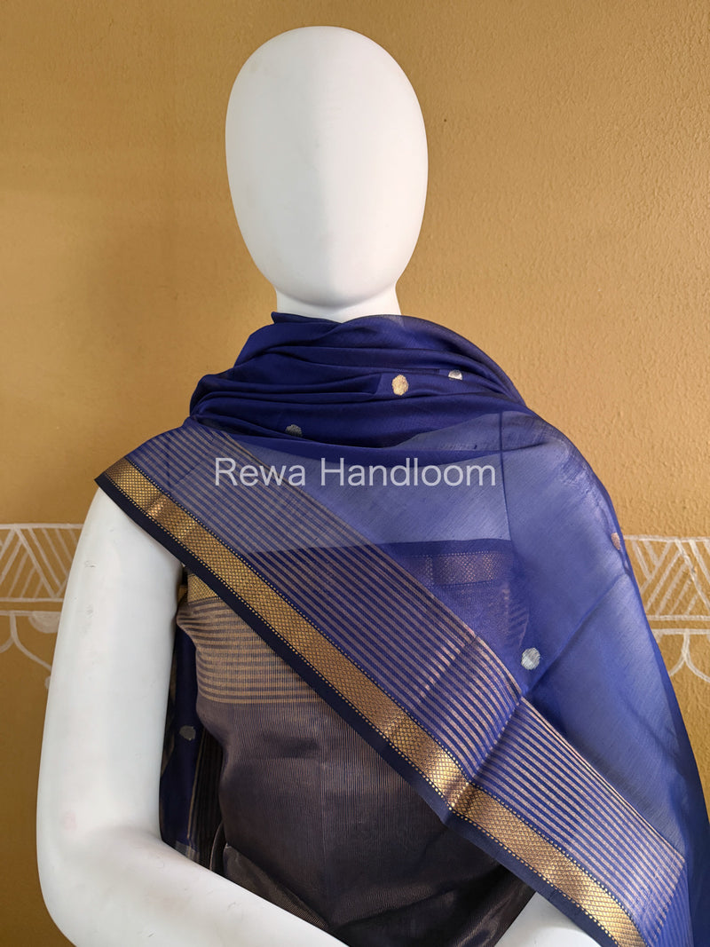 Maheshwari Blue Tissue Top Dupatta Sets TBTS103