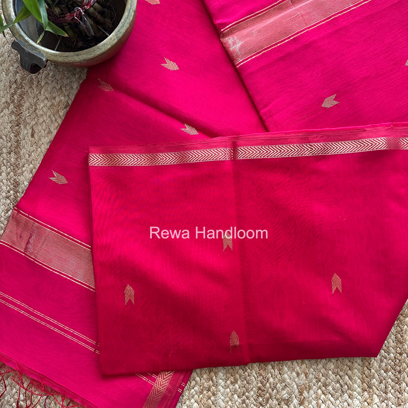 Rani Pink V Butti Maheshwari Saree VBS070