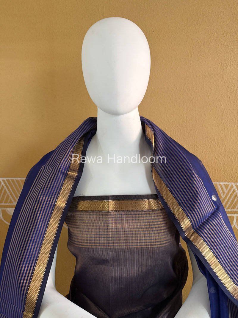 Maheshwari Blue Tissue Top Dupatta Sets TBTS103