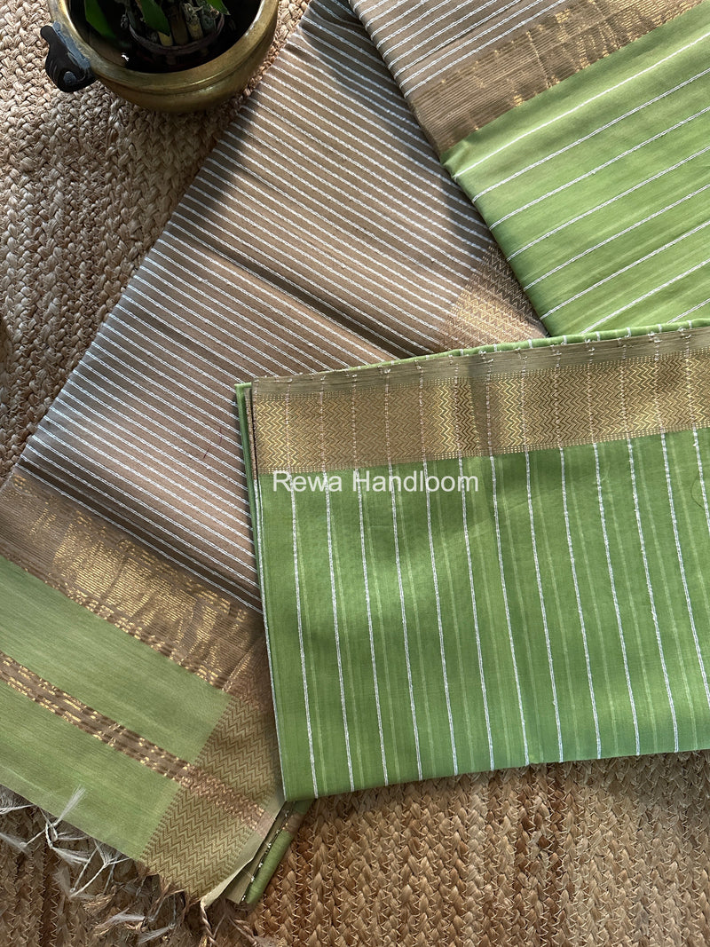 Maheshwari Pista Gichha Thread Lining Saree GTLS001