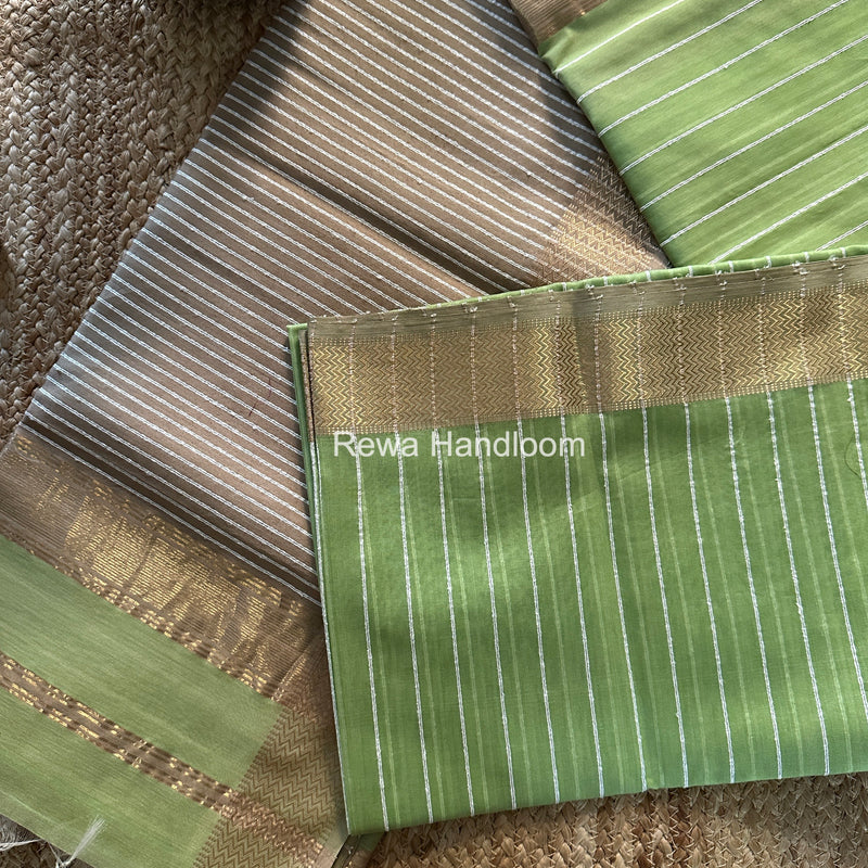 Maheshwari Pista Gichha Thread Lining Saree GTLS001