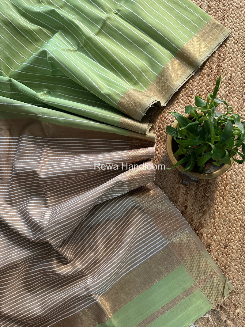 Maheshwari Pista Gichha Thread Lining Saree GTLS001