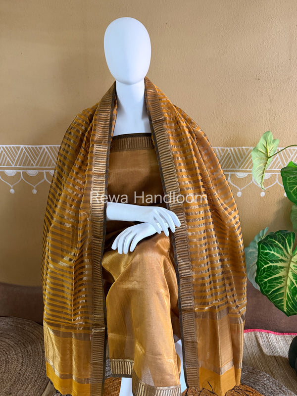 Maheshwari Mustard Tissue Top Dupatta Sets TBTS104