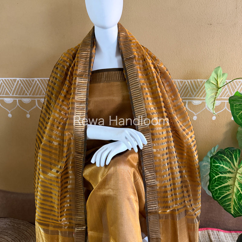 Maheshwari Mustard Tissue Top Dupatta Sets TBTS104