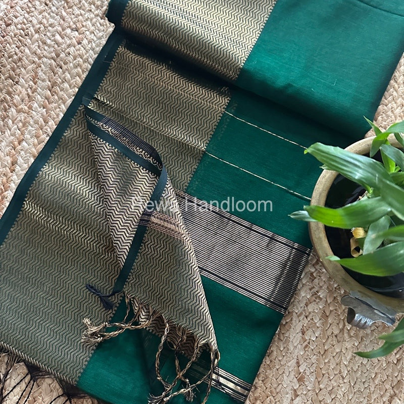 Maheshwari Zari Border Plain Saree