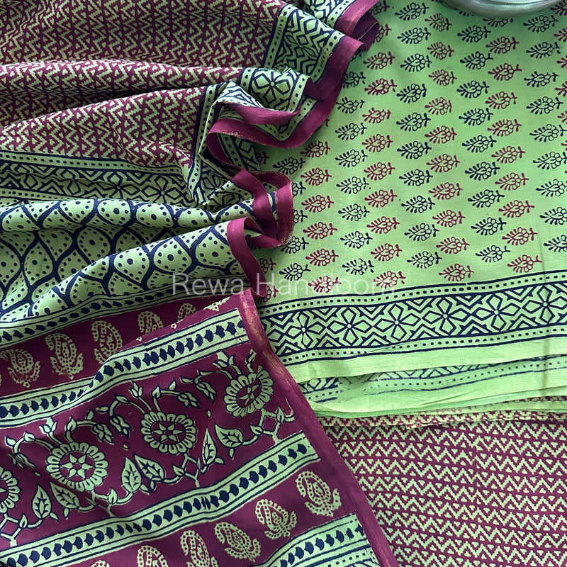  Bagh Print Cotton Suit