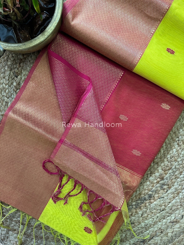 Maheshwari Zari Skirt Butti Saree