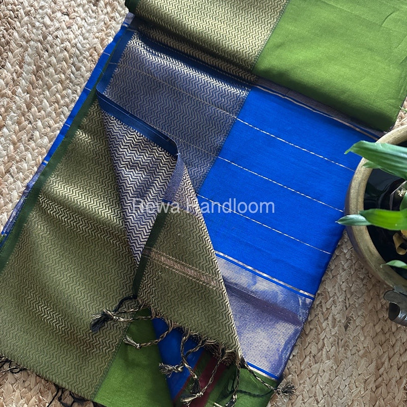 Maheshwari Zari Border Plain Saree