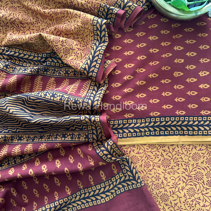  Bagh Print Cotton Suit