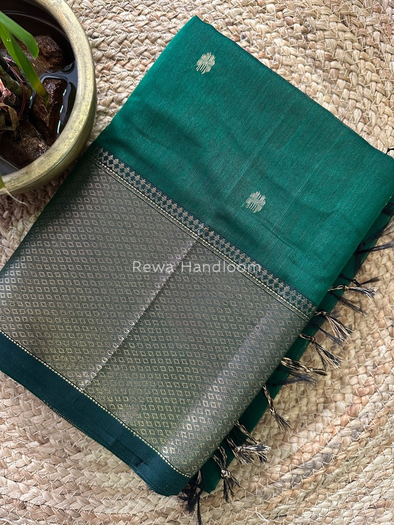 Maheshwari Green Zari Skirt Butti Saree ZSB0111