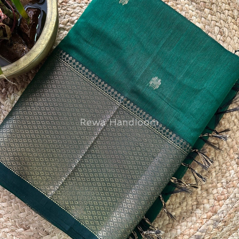 Maheshwari Green Zari Skirt Butti Saree ZSB0111