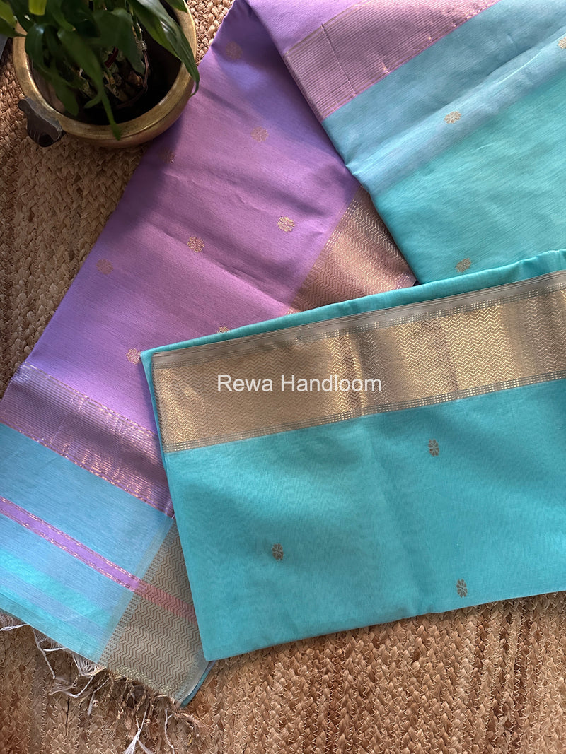 Maheshwari Sky Blue Flower Butti Saree JBS092