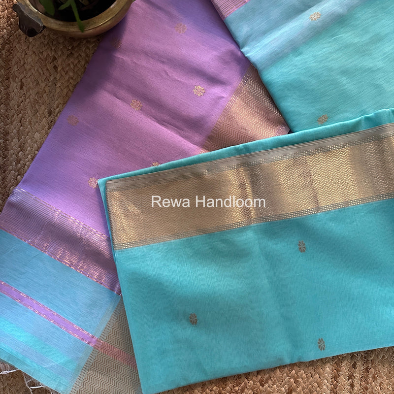 Maheshwari Sky Blue Flower Butti Saree JBS092