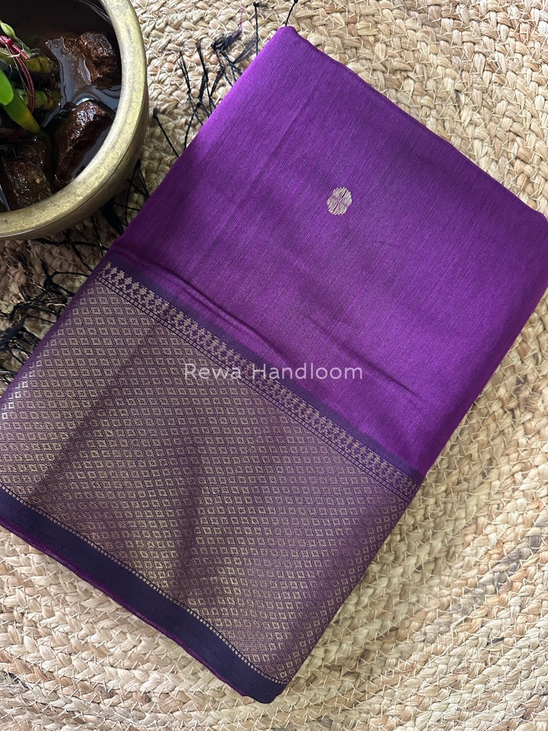 Maheshwari Deep Purple Zari Skirt Butti Saree ZSB0110