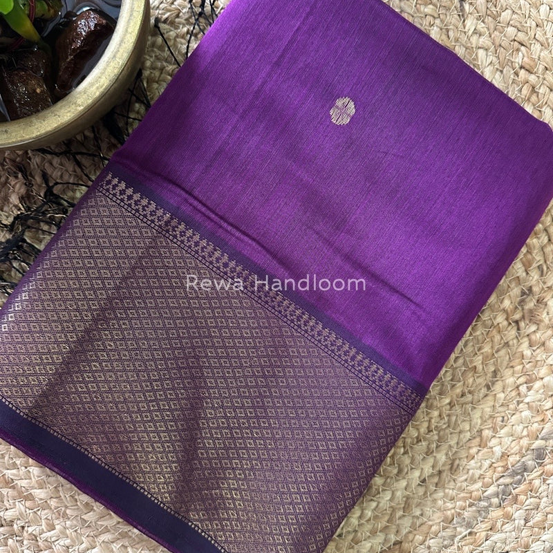 Maheshwari Deep Purple Zari Skirt Butti Saree ZSB0110