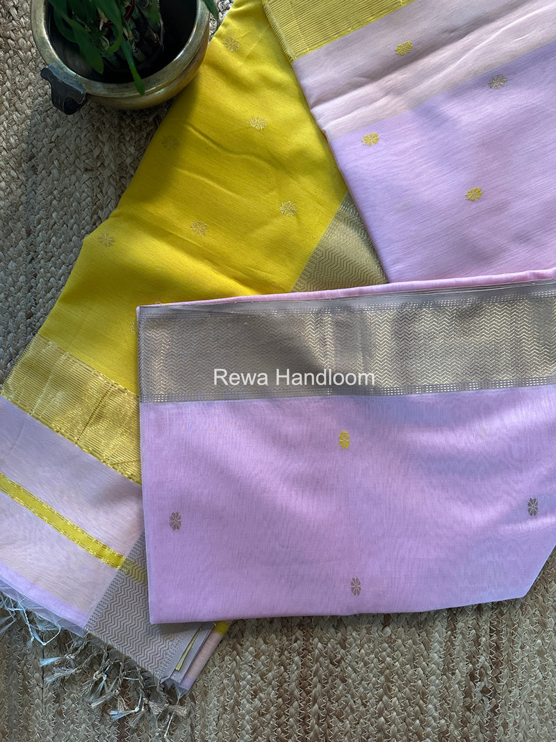 Maheshwari Baby Pink Flower Butti Saree JBS089