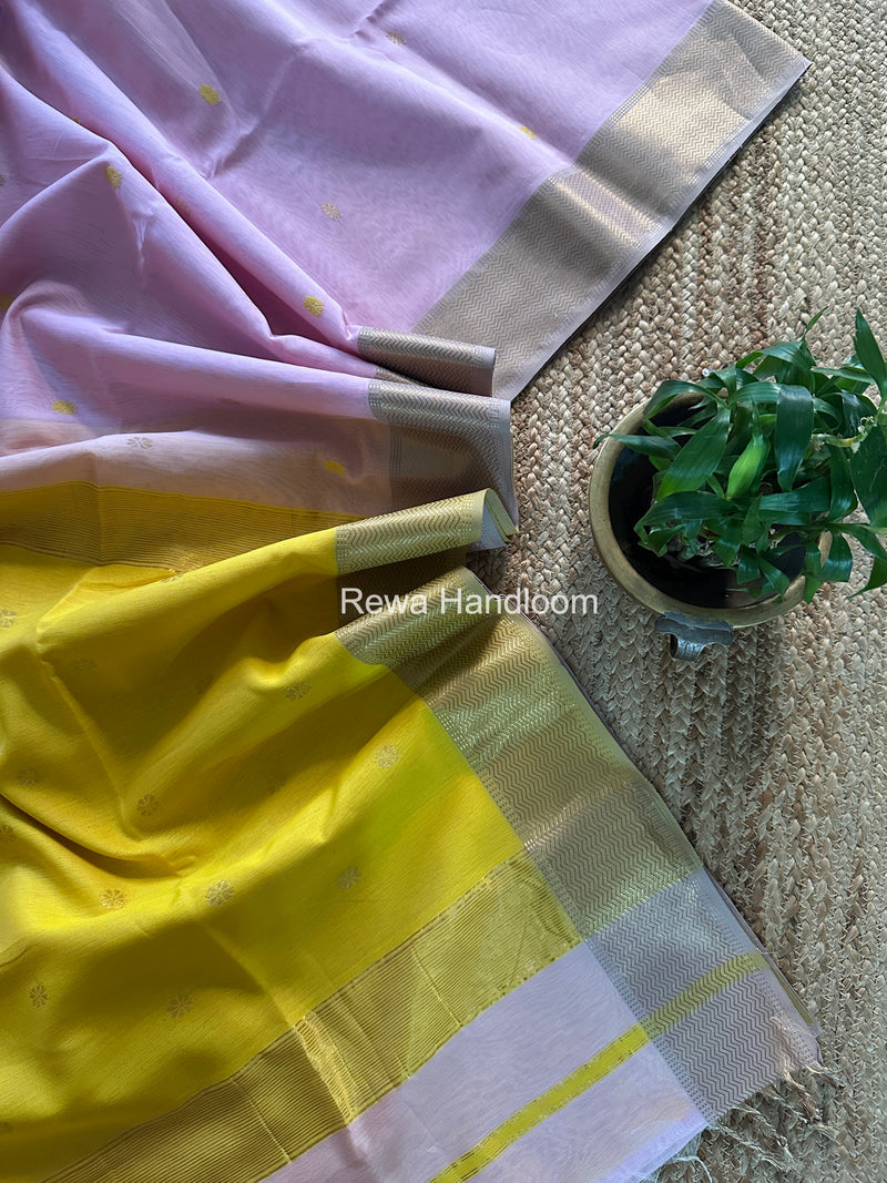 Maheshwari Baby Pink Flower Butti Saree JBS089