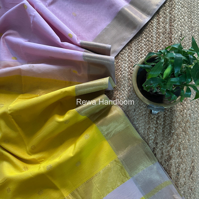 Maheshwari Baby Pink Flower Butti Saree JBS089
