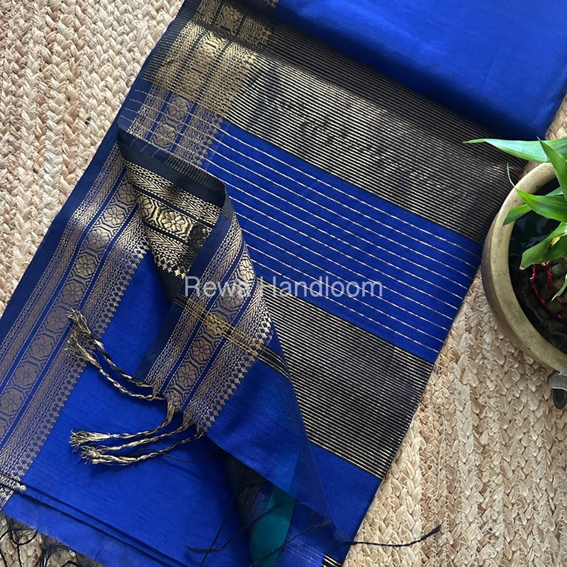 Maheshwari Zari Border Plain Saree