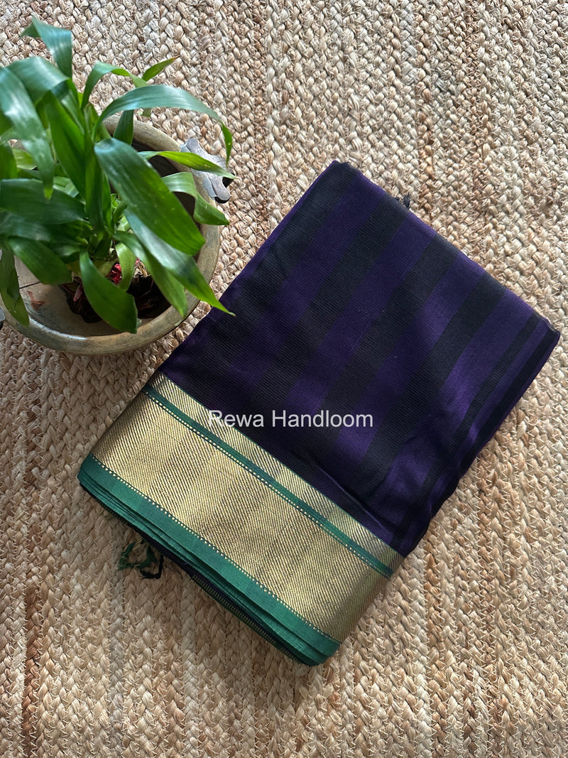 Exclusive Maheswari Self Checks Purple Saree MCS089