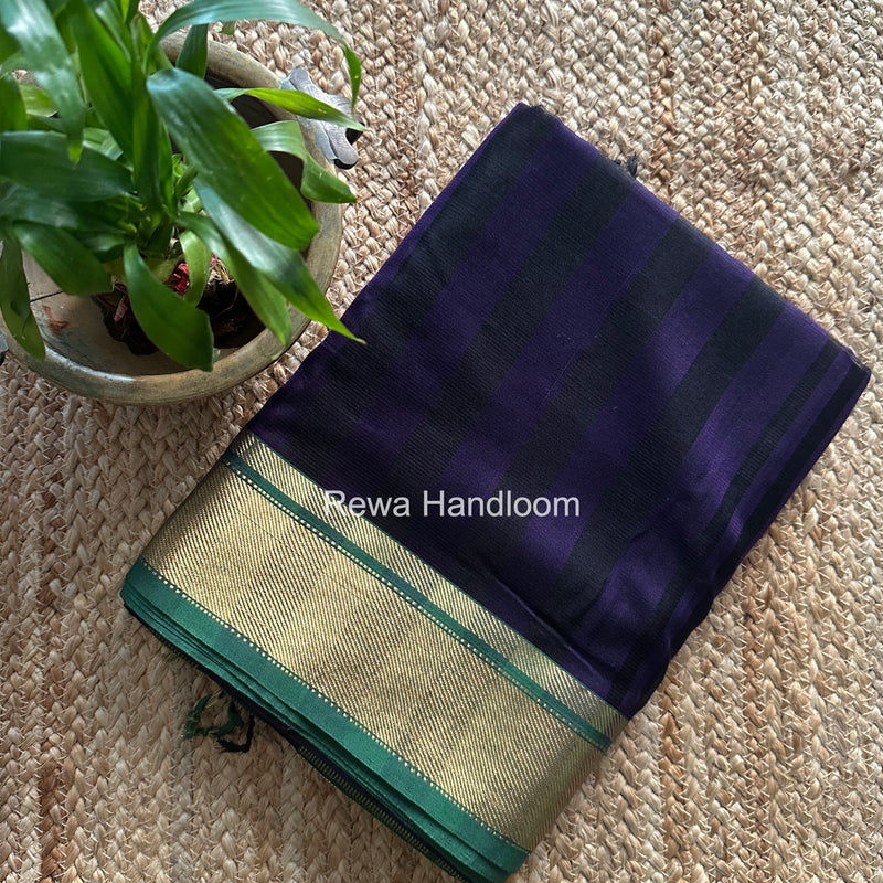 Exclusive Maheswari Self Checks Purple Saree MCS089