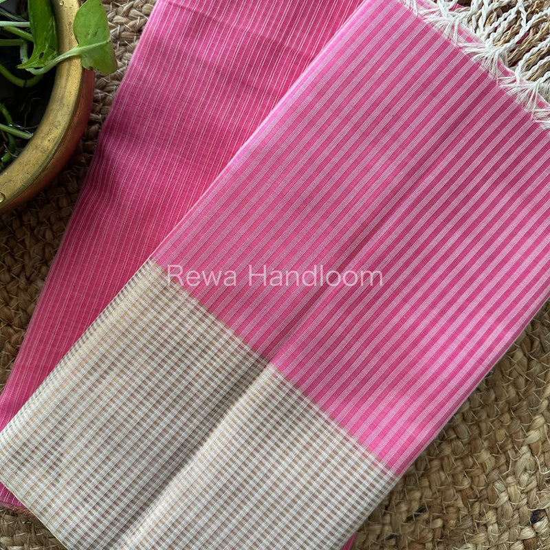 Maheshwari Pink Checks Dress Material-CPT26