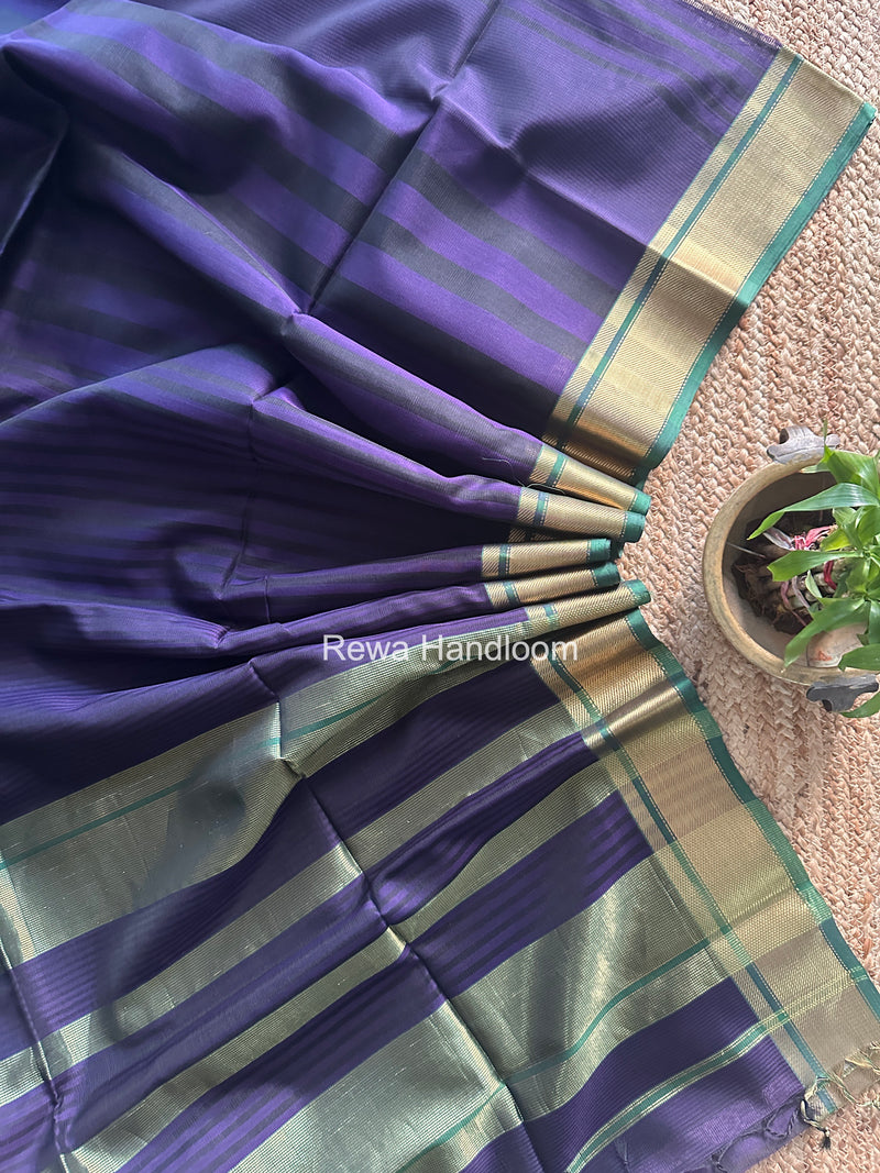 Exclusive Maheswari Self Checks Purple Saree MCS089