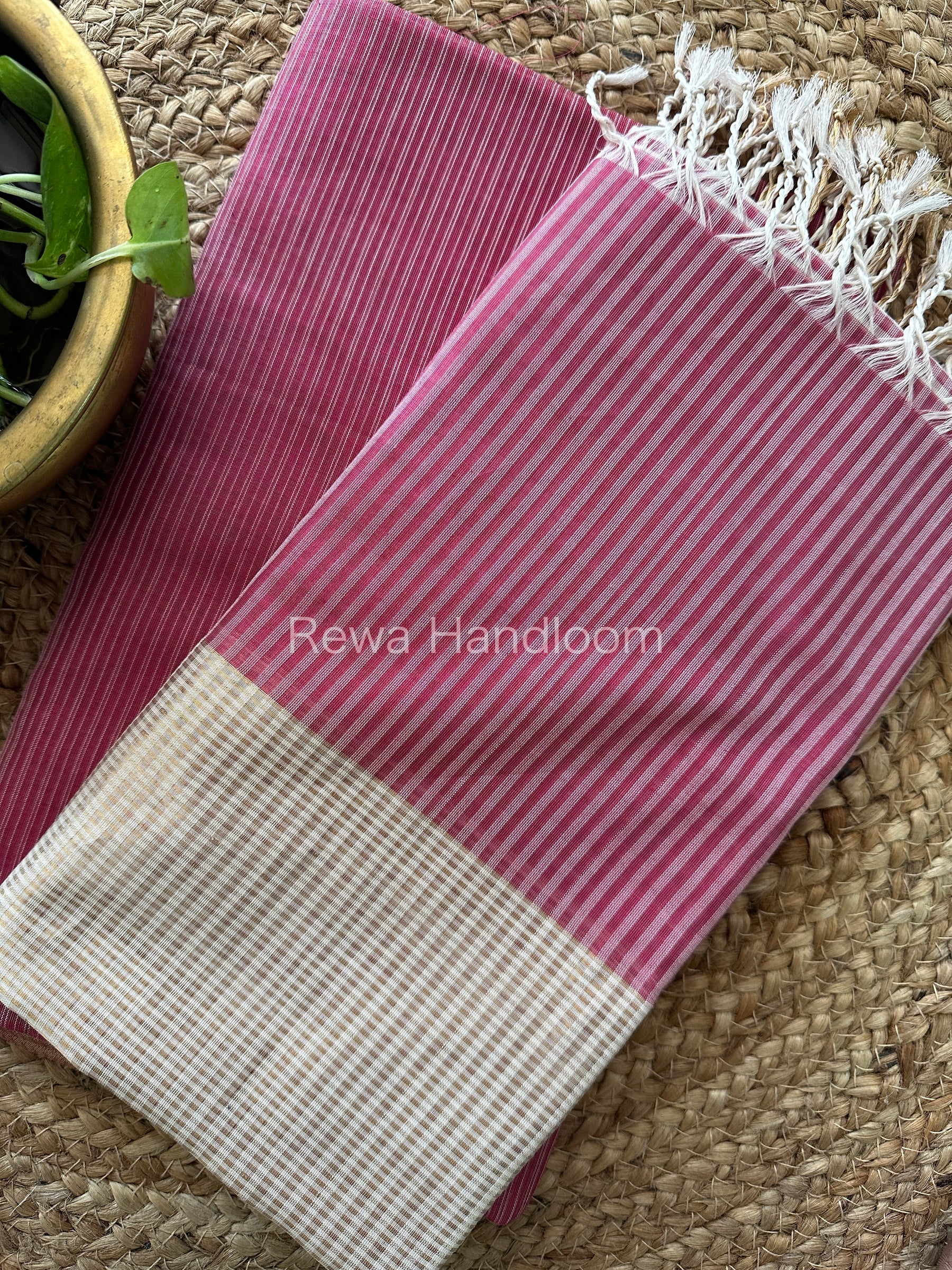 Maheshwari Rani Pink Checks Dress Material-CPT28