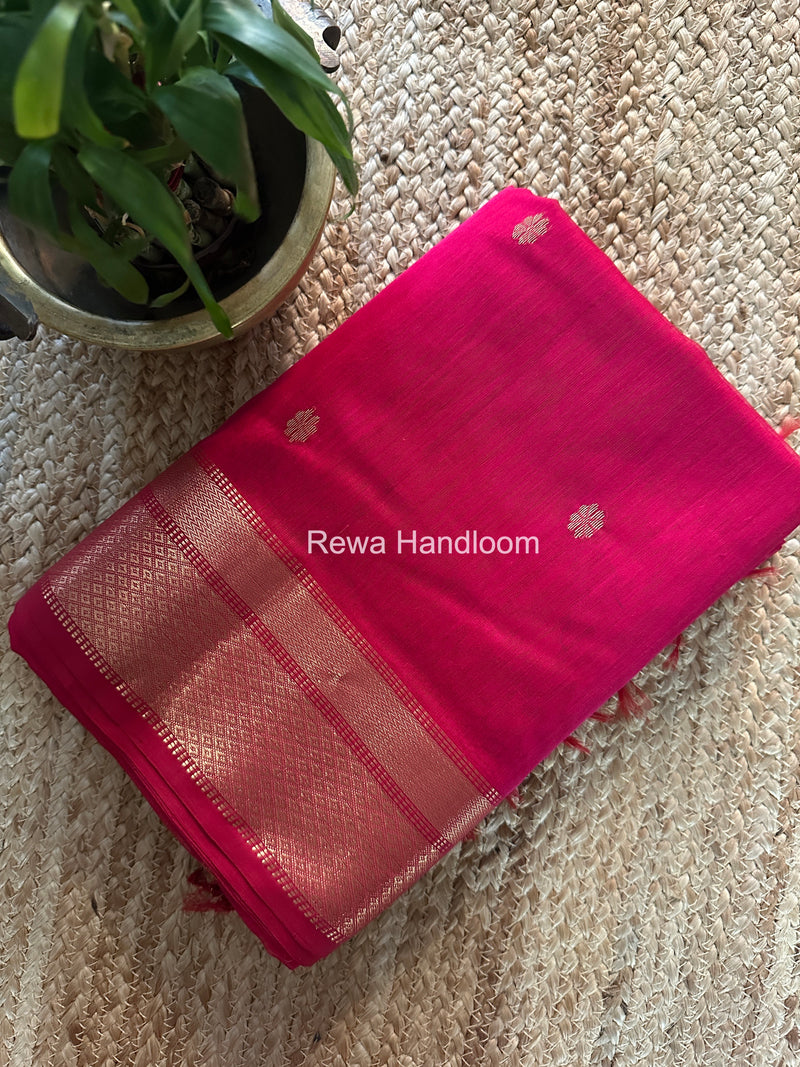 Maheshwari Rani Pink Flower Butti Saree JBS087