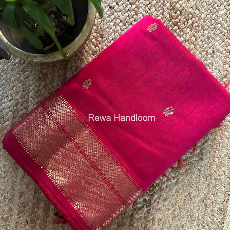 Maheshwari Rani Pink Flower Butti Saree JBS087