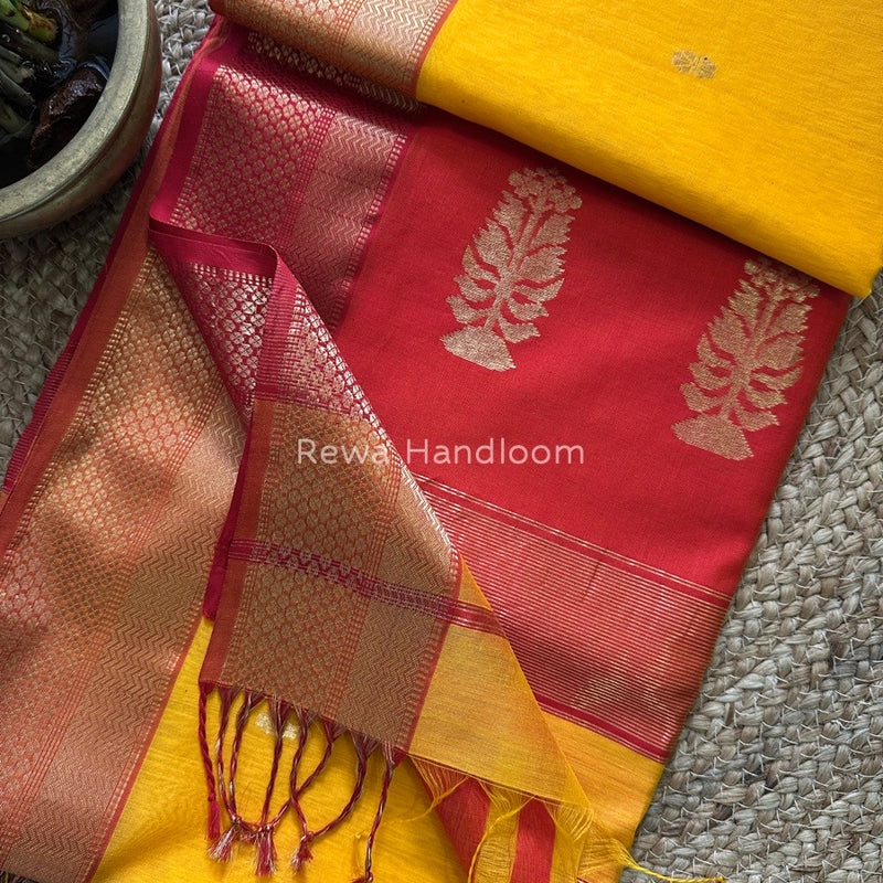 Butta Pallu Zari Border Saree ~ Maheshwari Saree