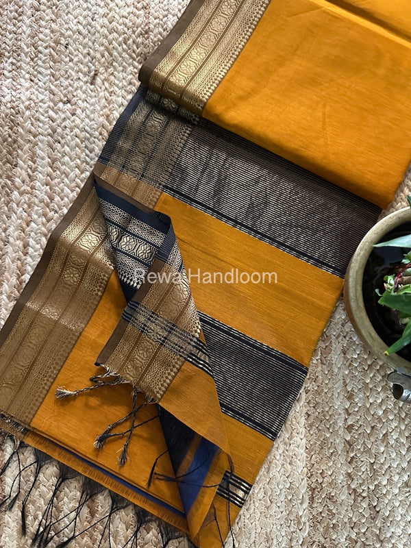 Maheshwari Zari Border Plain Saree