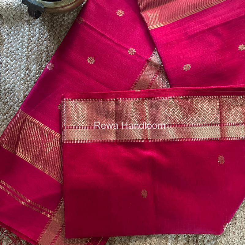 Maheshwari Rani Pink Flower Butti Saree JBS087
