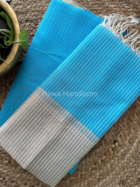 Maheshwari Sky Blue Checks Dress Material CPT30