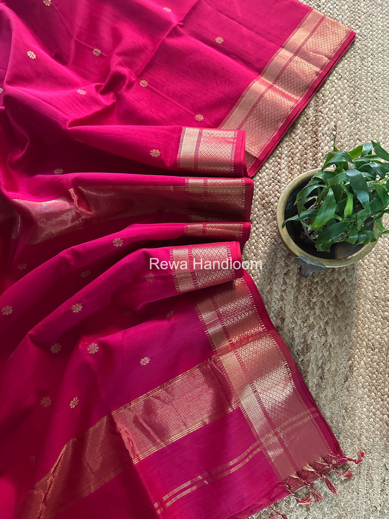 Maheshwari Rani Pink Flower Butti Saree JBS087