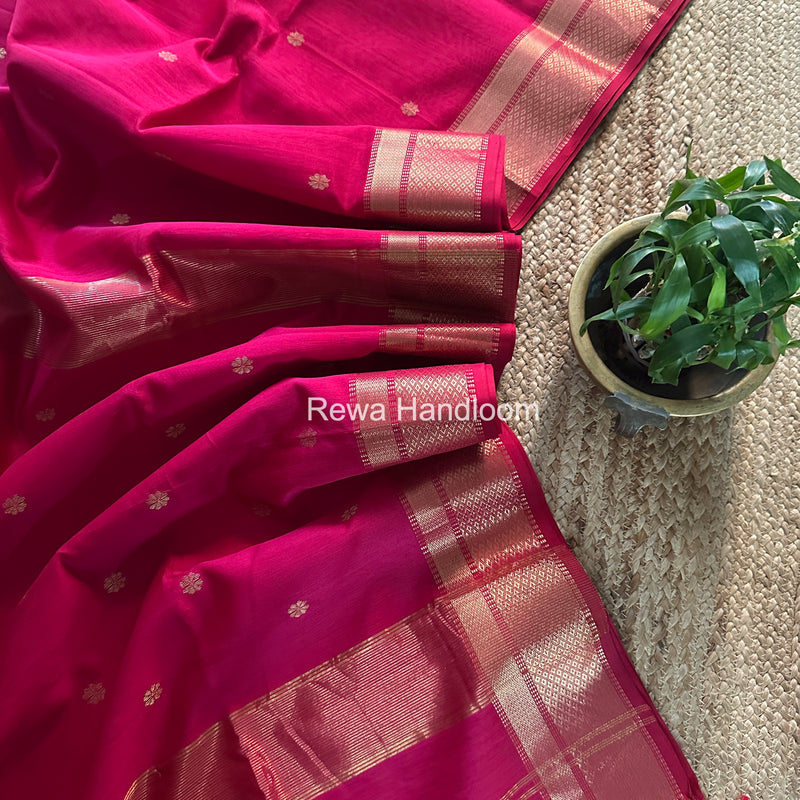 Maheshwari Rani Pink Flower Butti Saree JBS087