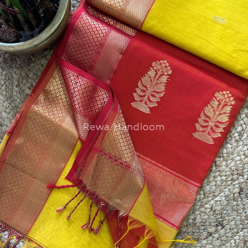 Butta Pallu Zari Border Saree ~ Maheshwari Saree