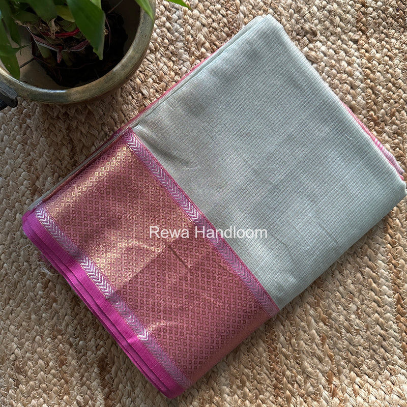 Exclusive Maheshwari Light Pista Green Tissue Silk Saree ZTS0187