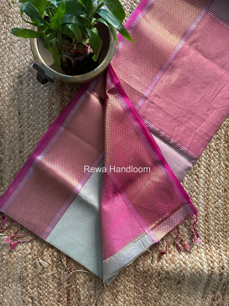 Exclusive Maheshwari Light Pista Green Tissue Silk Saree ZTS0187