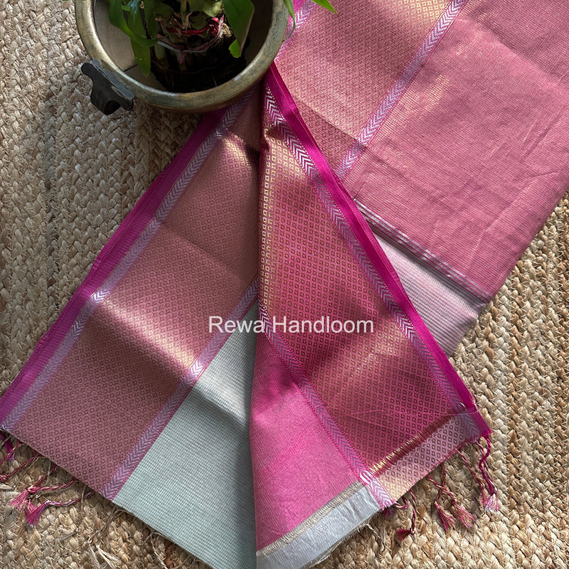 Exclusive Maheshwari Light Pista Green Tissue Silk Saree ZTS0187