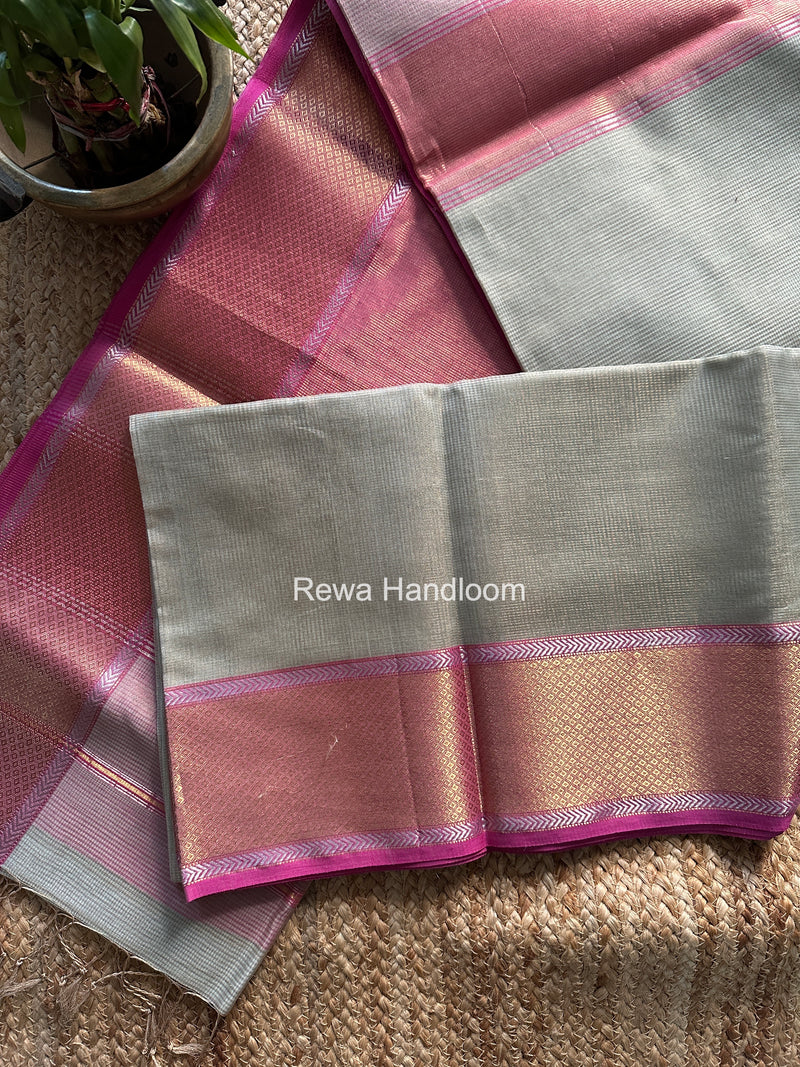 Exclusive Maheshwari Light Pista Green Tissue Silk Saree ZTS0187