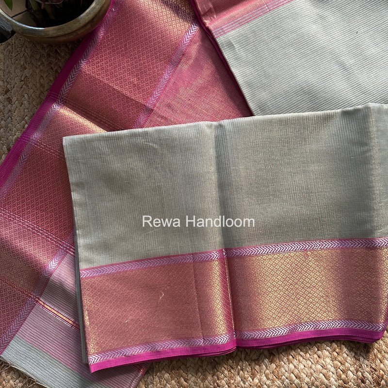 Exclusive Maheshwari Light Pista Green Tissue Silk Saree ZTS0187