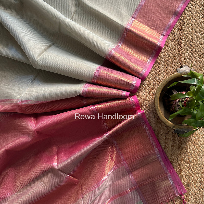 Exclusive Maheshwari Light Pista Green Tissue Silk Saree ZTS0187