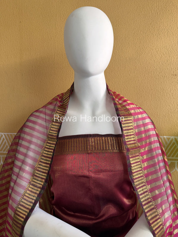 Maheshwari Pink Tissue Top Dupatta Sets TBTS109