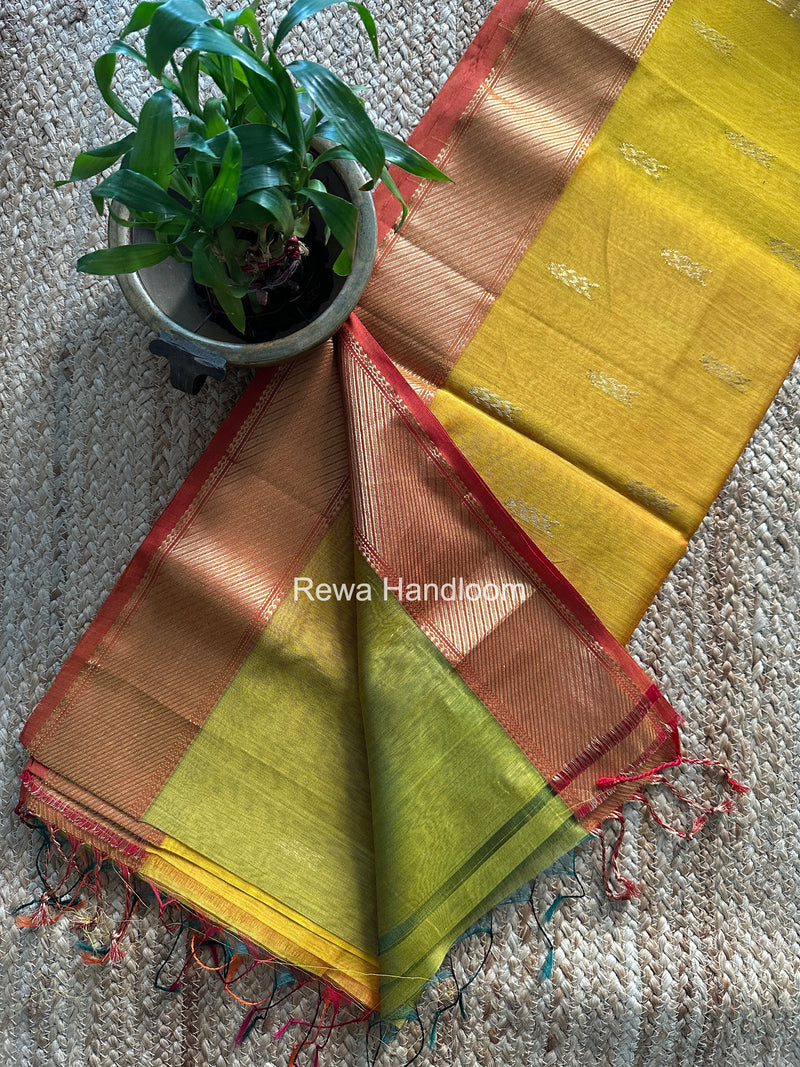 Maheshwari Mustard Shaded Butti Saree SBBS033
